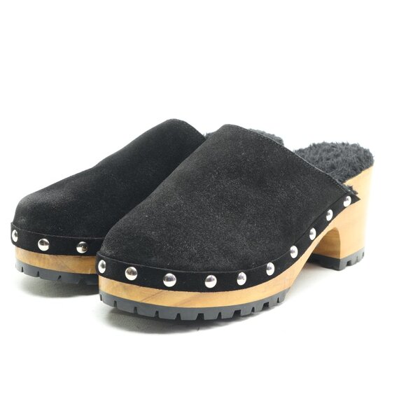 Rag & Co Tulley Suede Leather Mules Clogs Women US6 EU37 Black - Picture 6 of 17